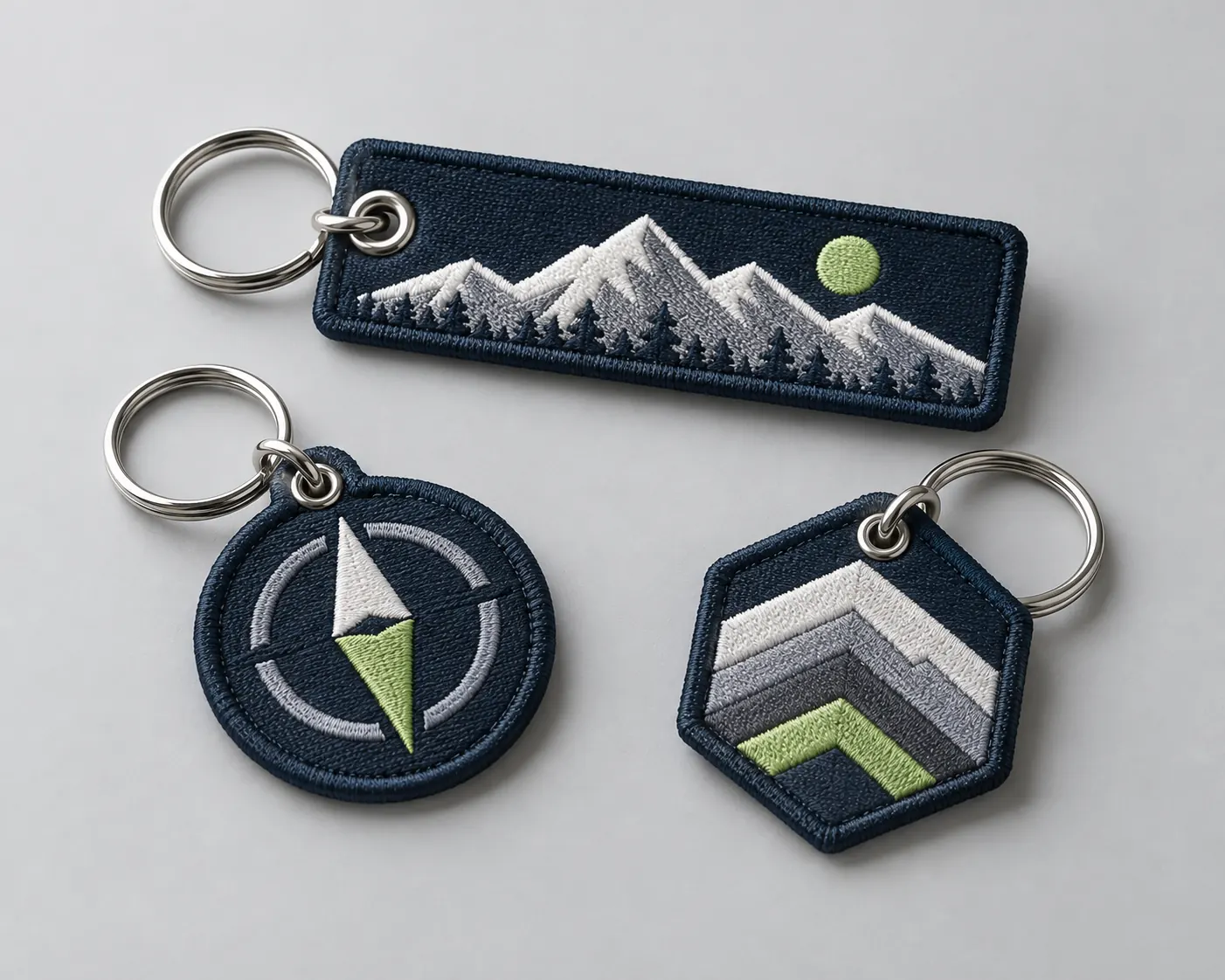 Embroidered Keychains — illustrative design concept